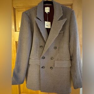 Favorite Daughter Phoebe Houndstooth Double Breasted Blazer